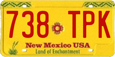 NM license plate 738TPK
