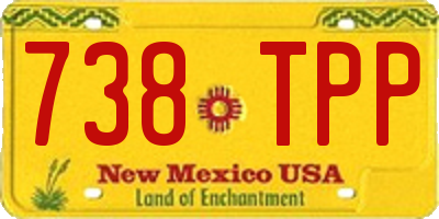 NM license plate 738TPP