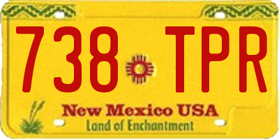 NM license plate 738TPR