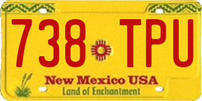 NM license plate 738TPU