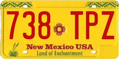 NM license plate 738TPZ