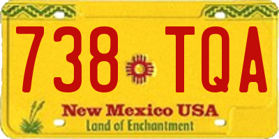 NM license plate 738TQA