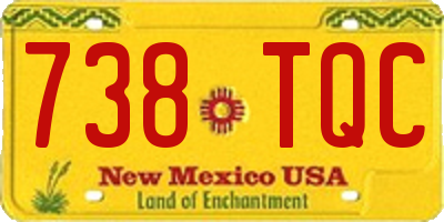 NM license plate 738TQC