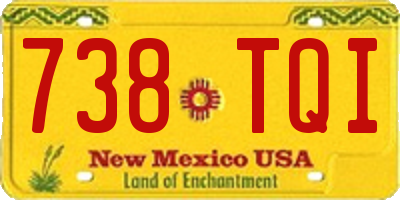 NM license plate 738TQI