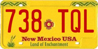 NM license plate 738TQL