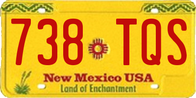 NM license plate 738TQS