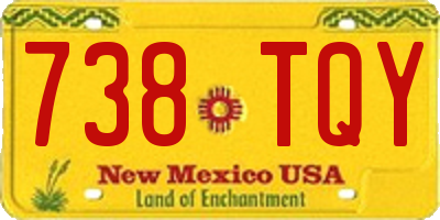 NM license plate 738TQY