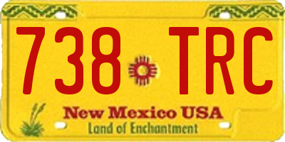 NM license plate 738TRC