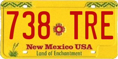 NM license plate 738TRE