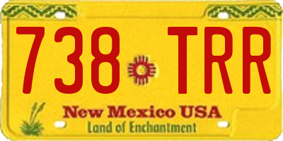 NM license plate 738TRR