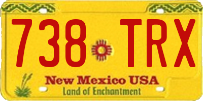 NM license plate 738TRX