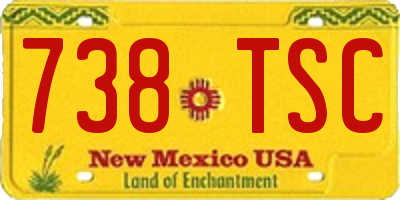 NM license plate 738TSC