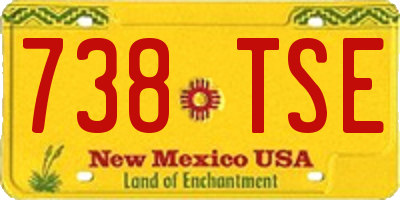 NM license plate 738TSE
