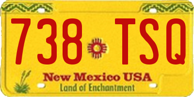 NM license plate 738TSQ