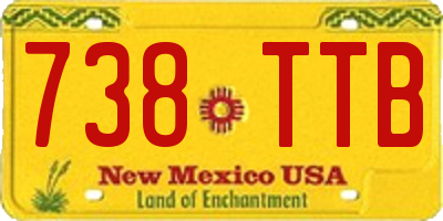 NM license plate 738TTB