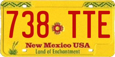 NM license plate 738TTE