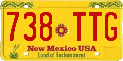 NM license plate 738TTG