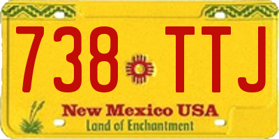 NM license plate 738TTJ