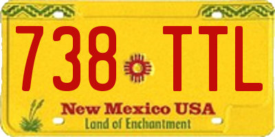 NM license plate 738TTL