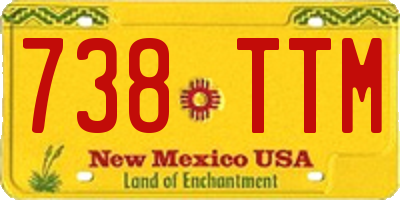 NM license plate 738TTM