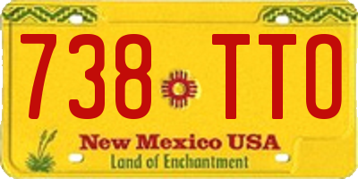 NM license plate 738TTO