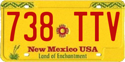 NM license plate 738TTV