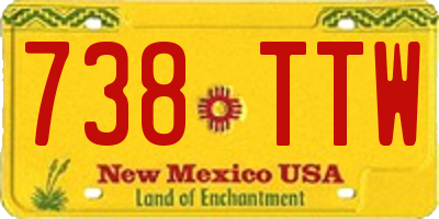 NM license plate 738TTW