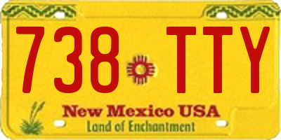 NM license plate 738TTY