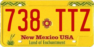 NM license plate 738TTZ