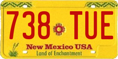 NM license plate 738TUE