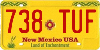 NM license plate 738TUF
