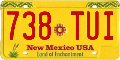 NM license plate 738TUI