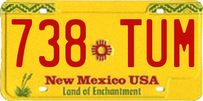 NM license plate 738TUM