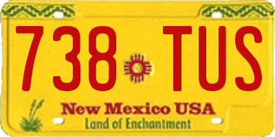 NM license plate 738TUS