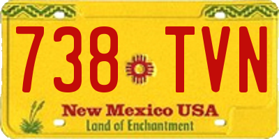 NM license plate 738TVN