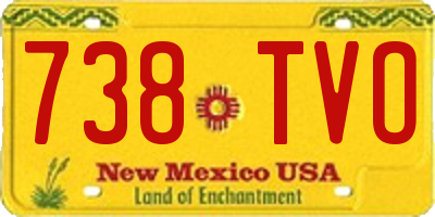 NM license plate 738TVO