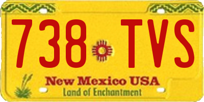 NM license plate 738TVS
