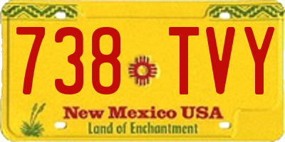 NM license plate 738TVY