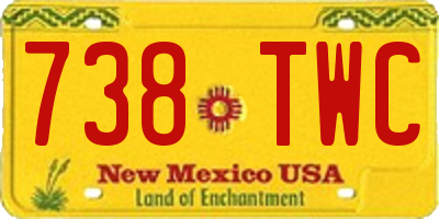 NM license plate 738TWC