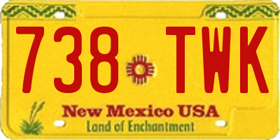 NM license plate 738TWK