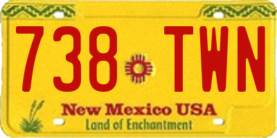 NM license plate 738TWN