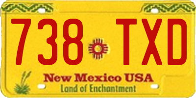 NM license plate 738TXD