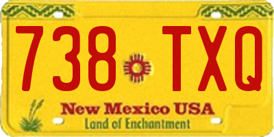NM license plate 738TXQ