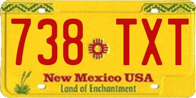 NM license plate 738TXT