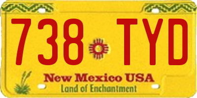 NM license plate 738TYD