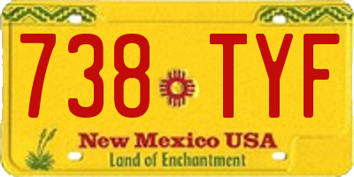 NM license plate 738TYF