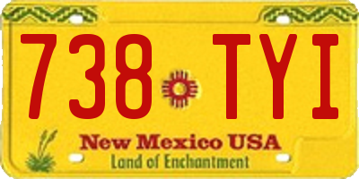NM license plate 738TYI