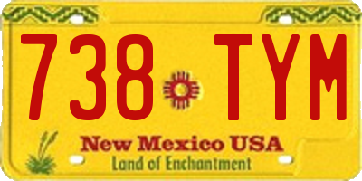 NM license plate 738TYM