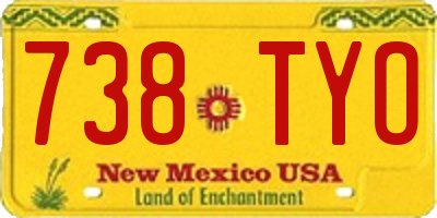 NM license plate 738TYO