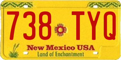 NM license plate 738TYQ